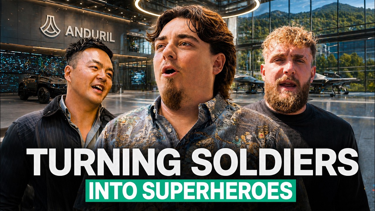 Geoff Woo, Palmer Luckey, and Jake Paul at Anduril.